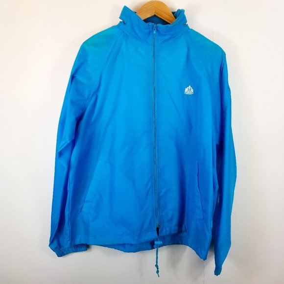 Izod Teal Nylon Hooded Rain Jacket Wind Breaker - Picture 1 of 6